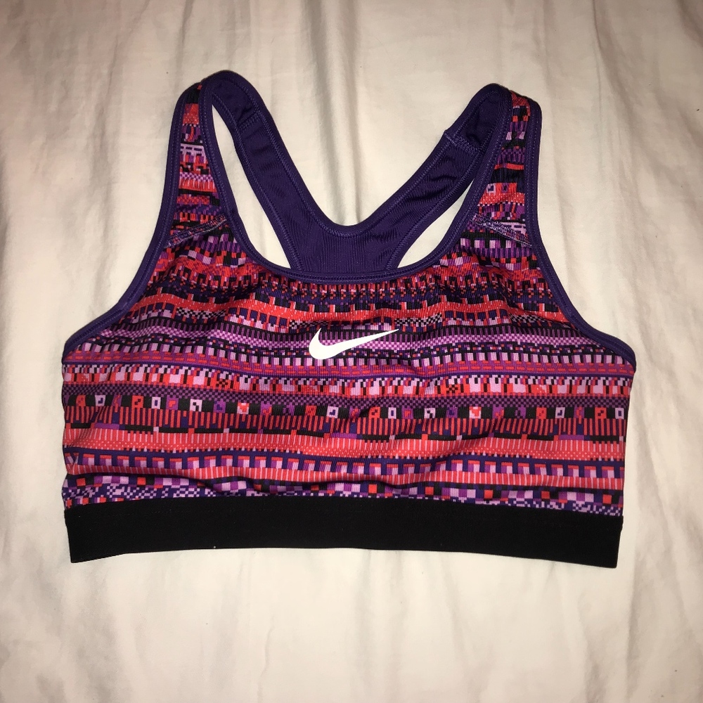 Nike Dri-Fit Purple Patterned Sports Bra